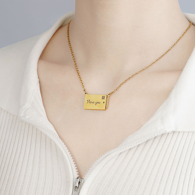 Personalized photo box clavicle chain-Thyye