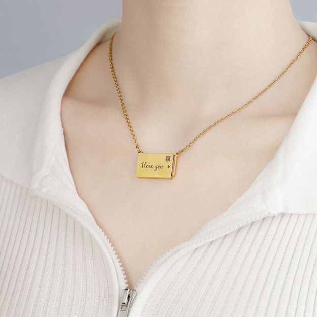Personalized photo box clavicle chain-Thyye