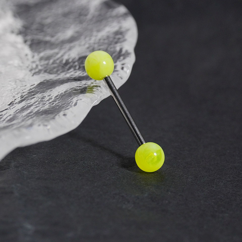 Acrylic tongue studs two-color ball tongue decoration-Thyye