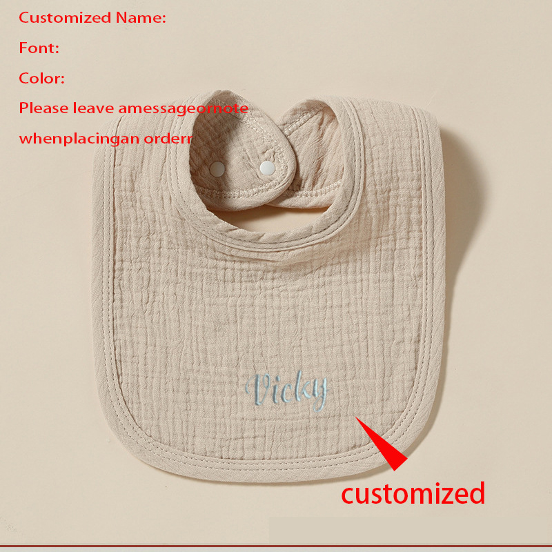 Customized newborn baby cotton gauze bib
