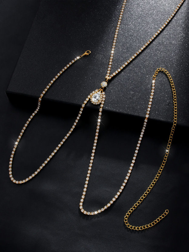 Nightclub bikini rhinestone body chain