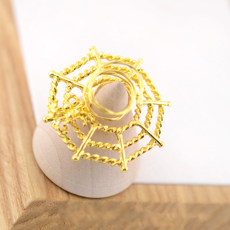 Spider web spring wire non-piercing nipple ring-Thyye