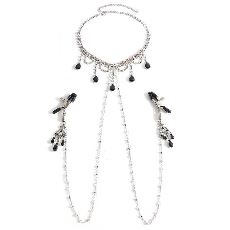 Obsidian & Crystal Choker Torso Chain