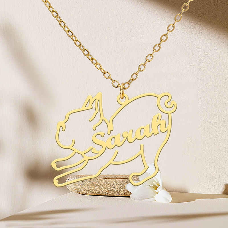 Dog Silhouette - Personalized Necklace-Thyye