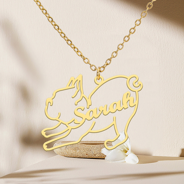 Dog Silhouette - Personalized Necklace-Thyye