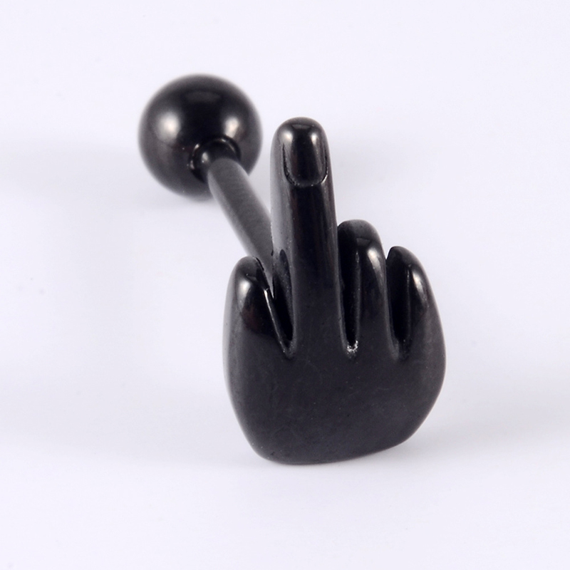 Middle finger tongue ring-Thyye