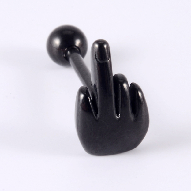 Middle finger tongue ring-Thyye