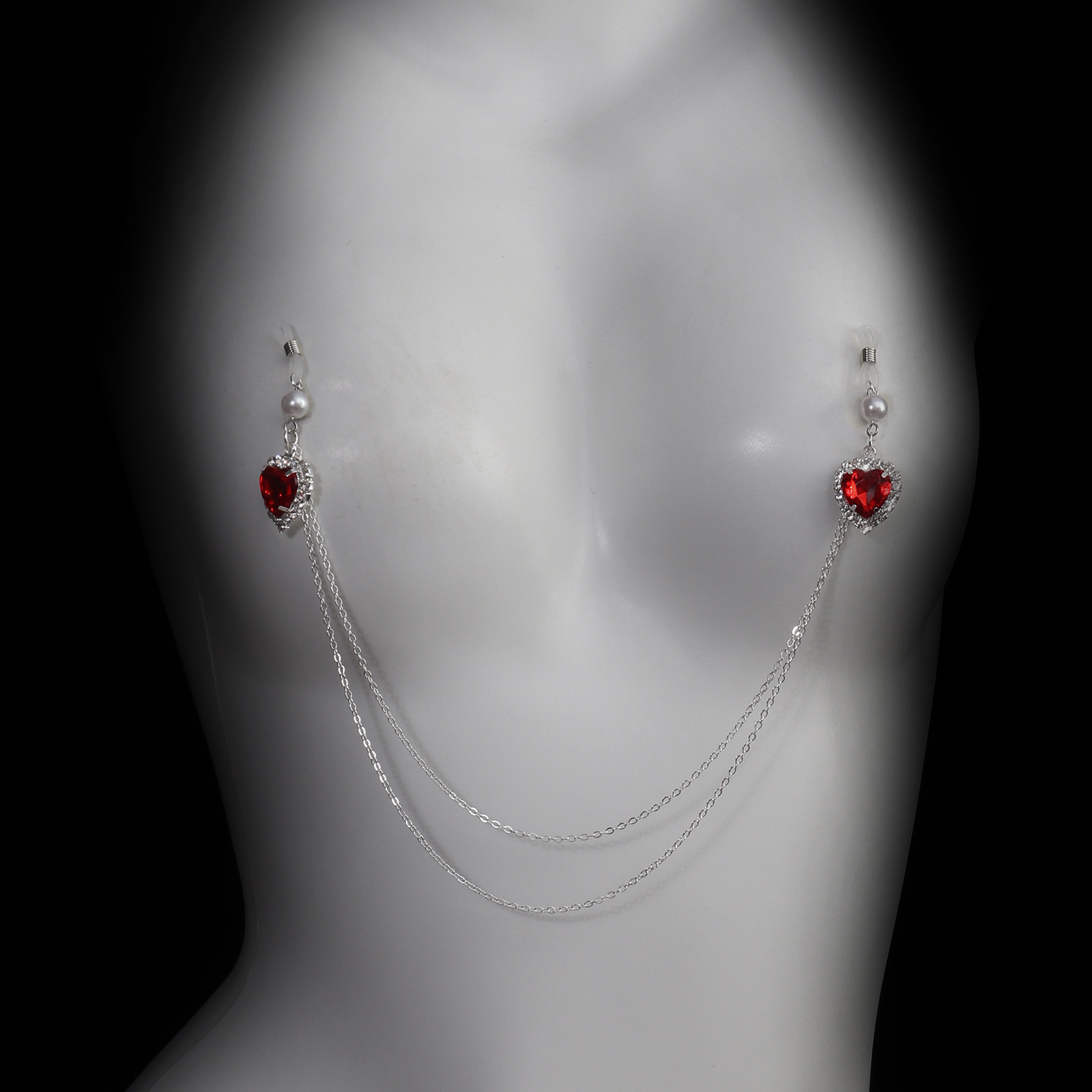 Crimson Heart Crystal Torso Chain