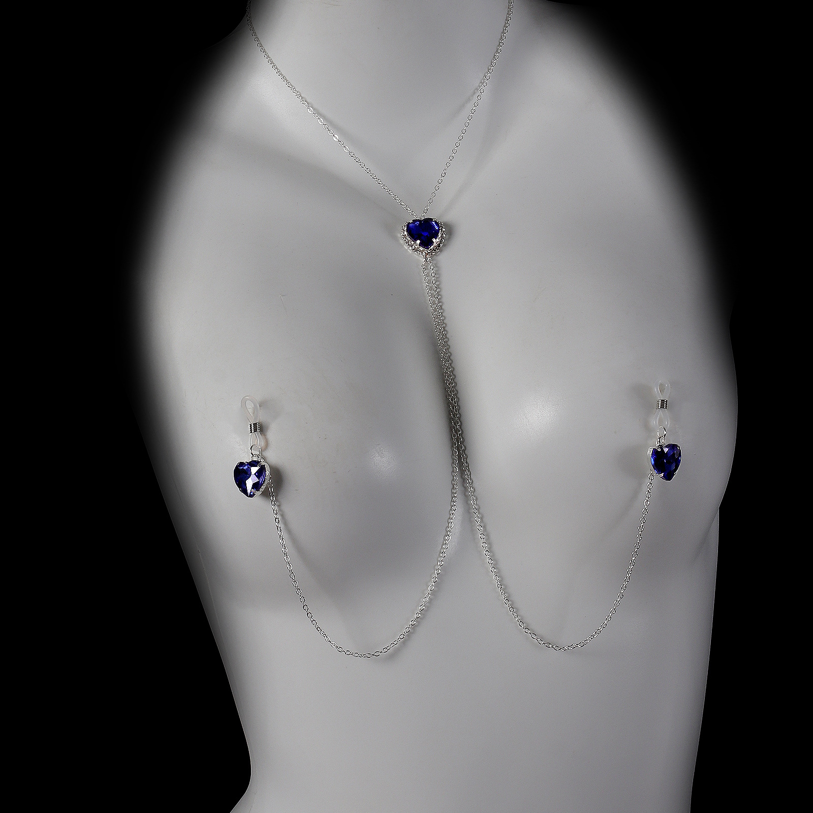 Sapphire Heart Lariat Torso Chain