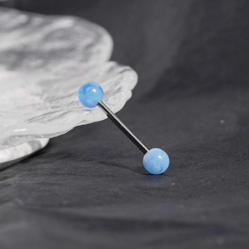 Acrylic tongue studs two-color ball tongue decoration-Thyye