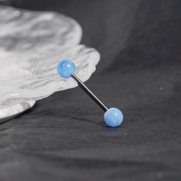 Acrylic tongue studs two-color ball tongue decoration-Thyye
