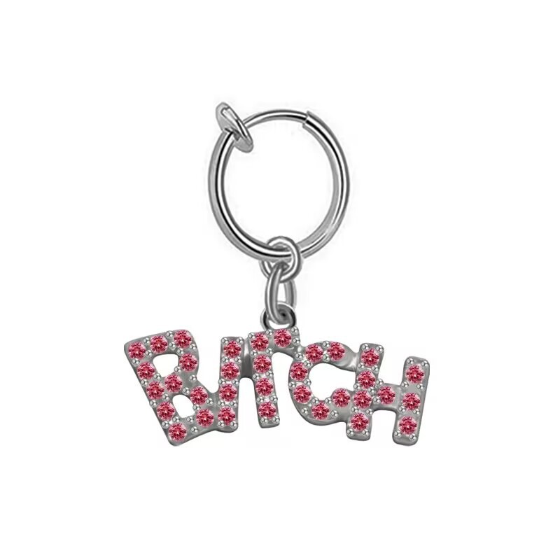 Shining diamond letter navel ring without hole-Thyye