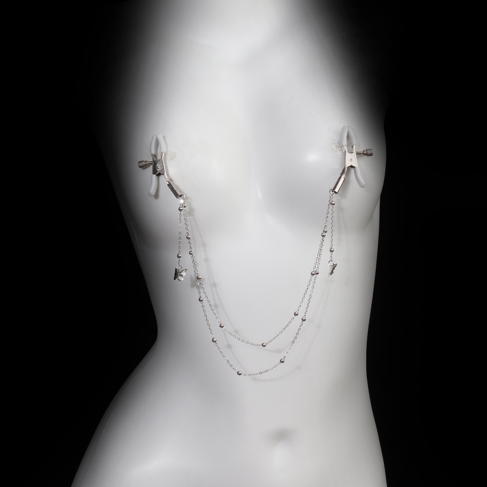 Silver Butterfly Crystal Torso Chain