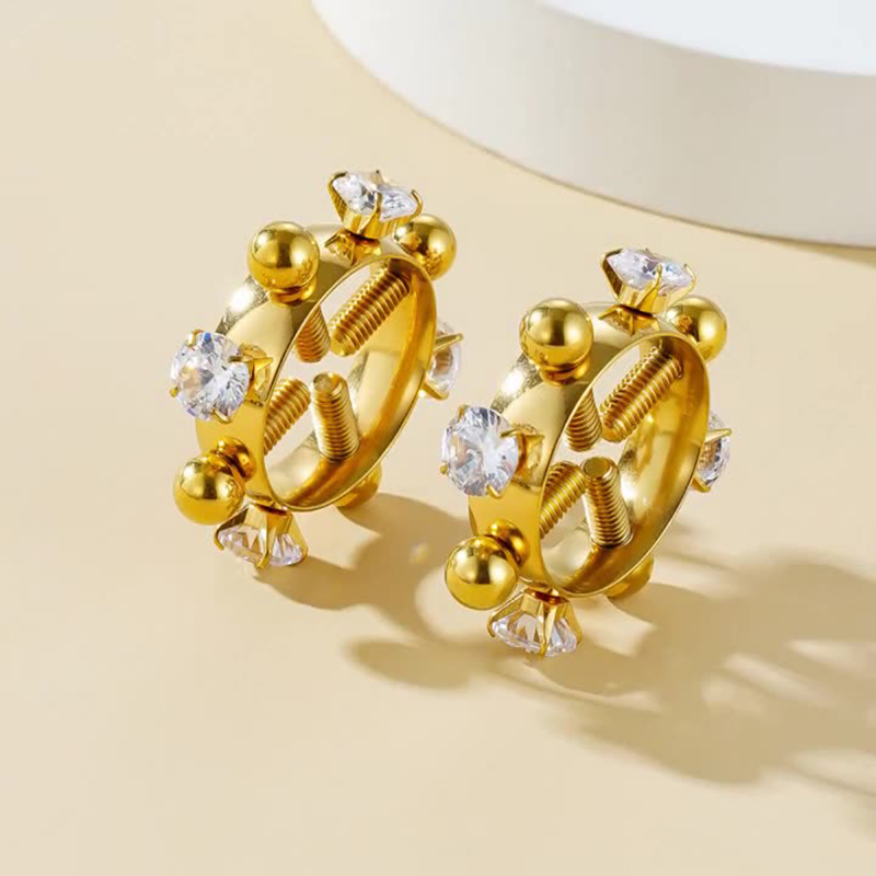 No need for piercing zircon nipple ring-Thyye