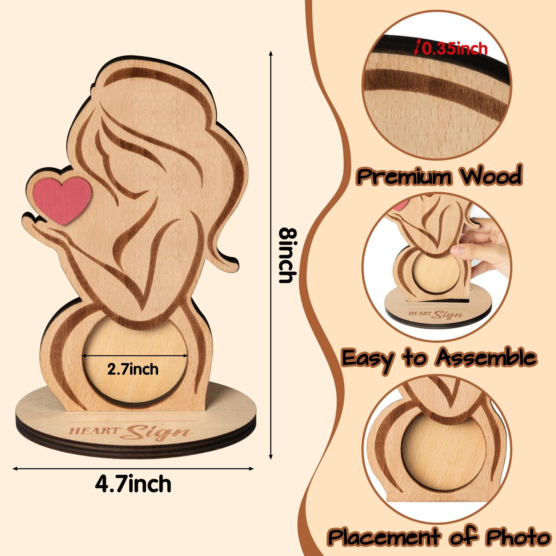 Custom-Maternity Party Wooden Photo Frame - Capture the joy of first-time motherhood - Unique decoration-Thyye