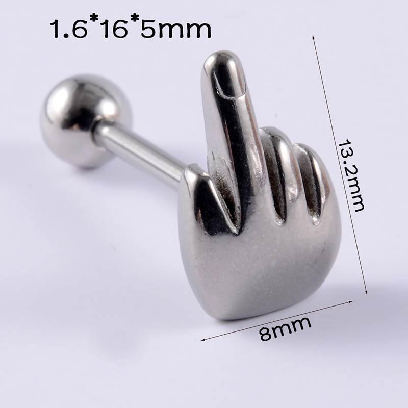 Middle finger tongue ring-Thyye
