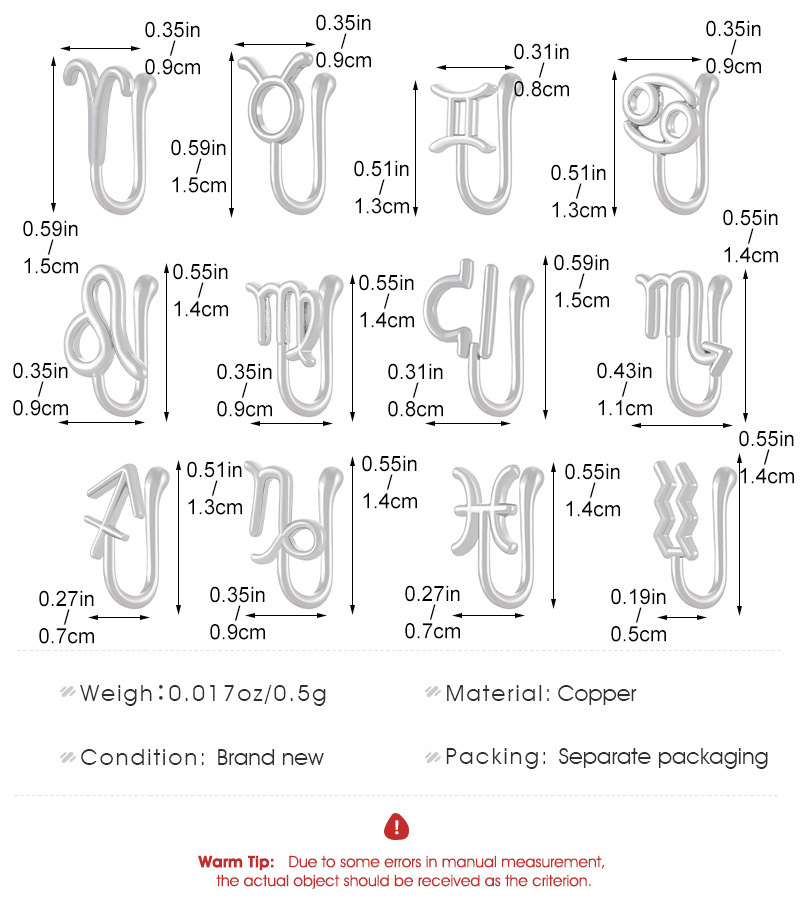 12 constellations piercing-free nose clip