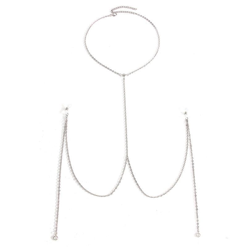 Silver Cascade Drop Torso Chain