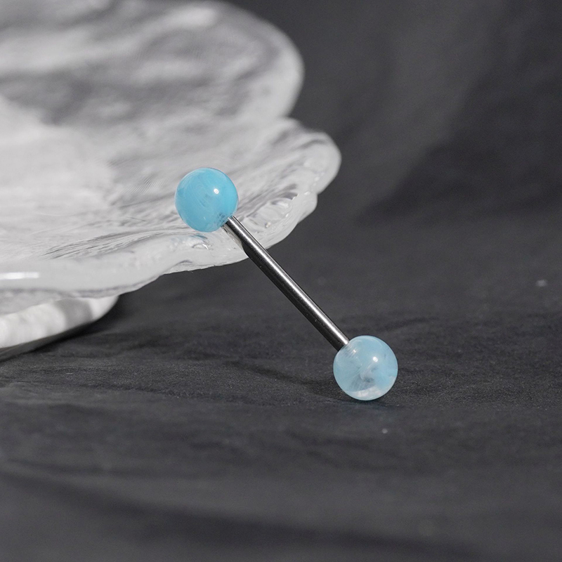 Acrylic tongue studs two-color ball tongue decoration-Thyye