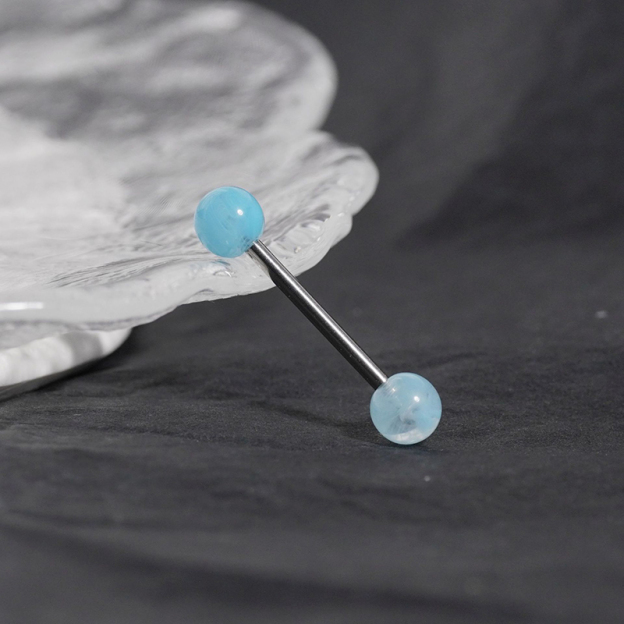 Acrylic tongue studs two-color ball tongue decoration-Thyye