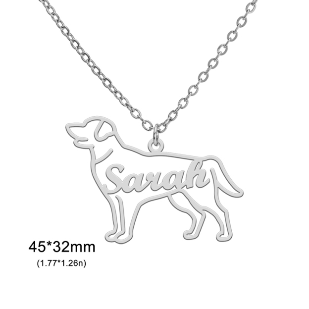 Dog Silhouette - Personalized Necklace-Thyye