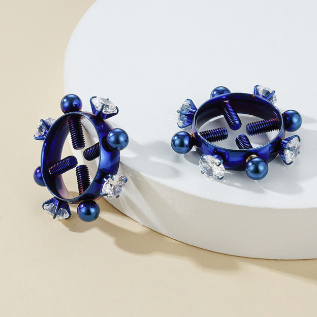 No need for piercing zircon nipple ring-Thyye