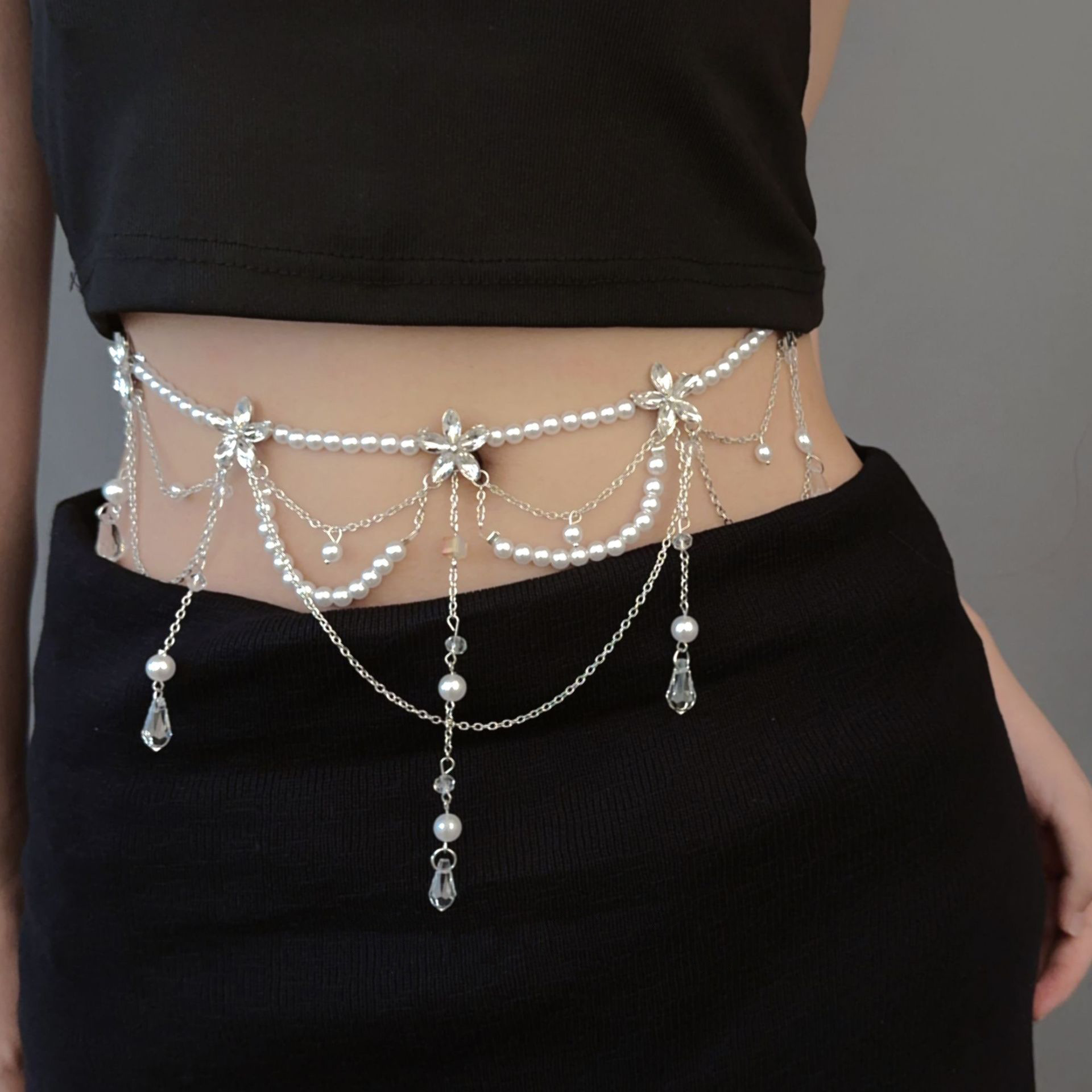 Pearl Blossom Tiered Lariat 