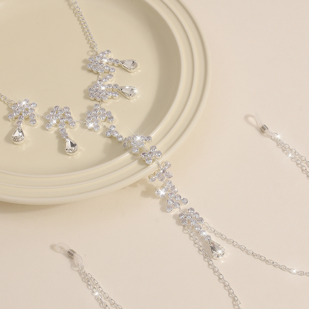 Silver Blossom Drop Torso Chain