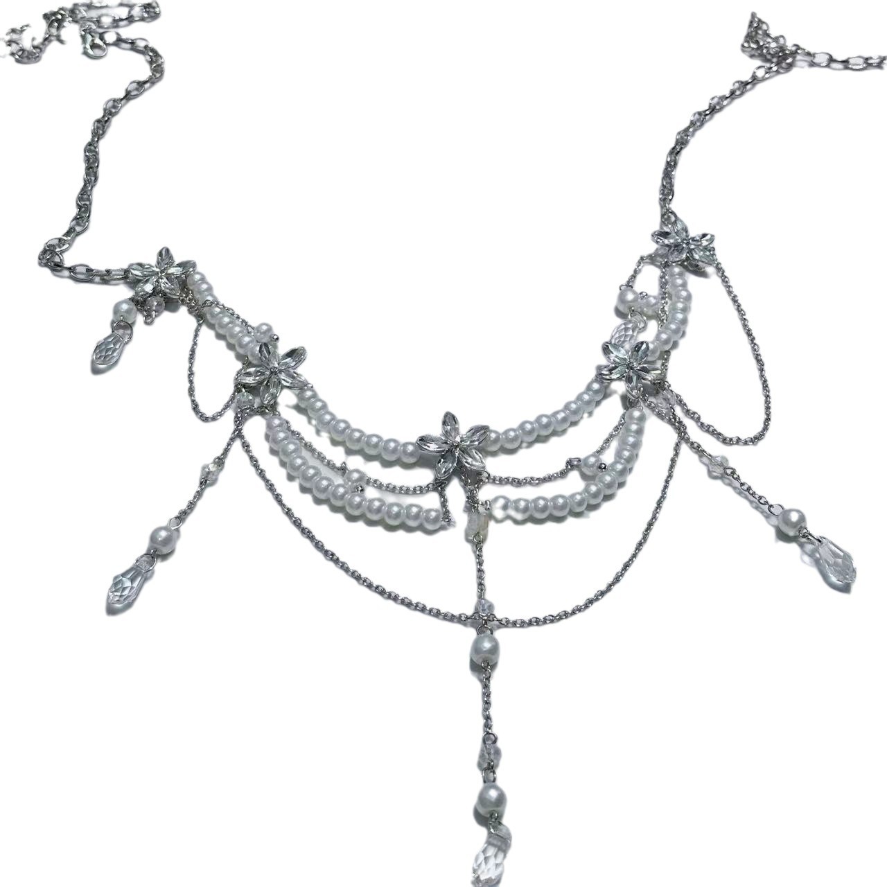 Pearl Blossom Tiered Lariat 