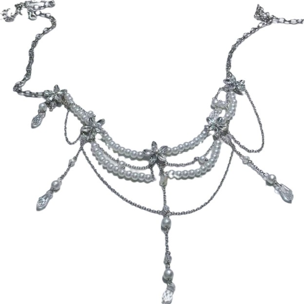 Pearl Blossom Tiered Lariat 