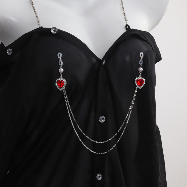 Crimson Heart Crystal Torso Chain