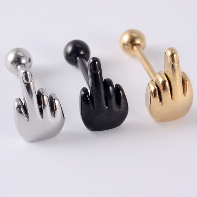 Middle finger tongue ring-Thyye