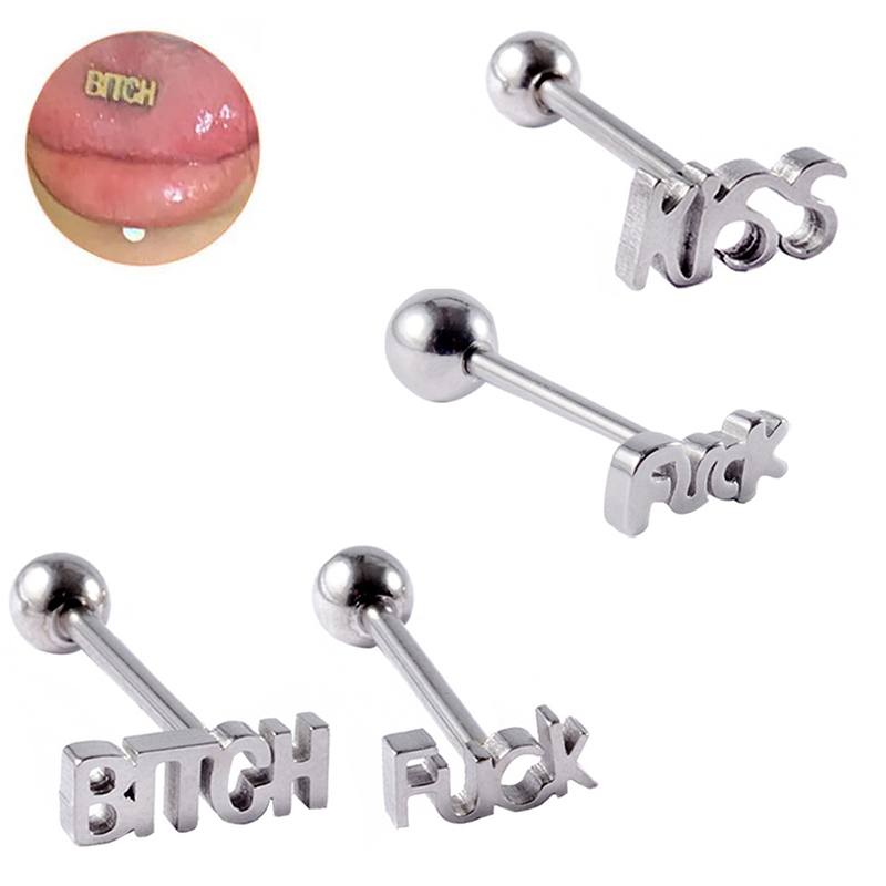 Letter Ring Tongue Stud-Thyye