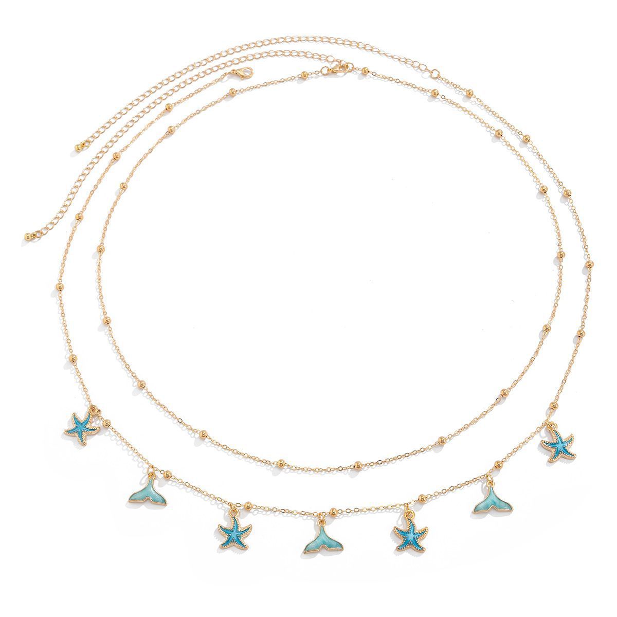 Double-layer star tassel waist chain