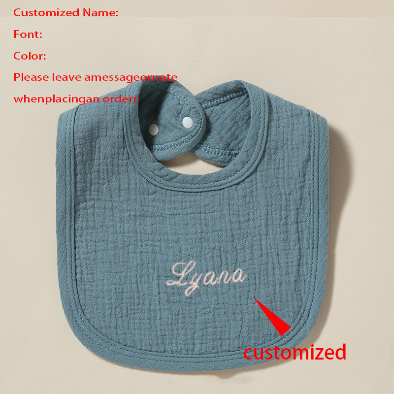 Customized newborn baby cotton gauze bib