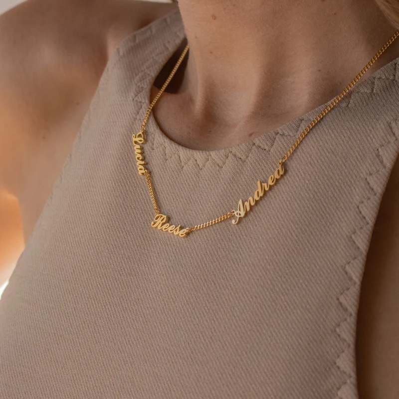 Customized multi-name necklace-Thyye