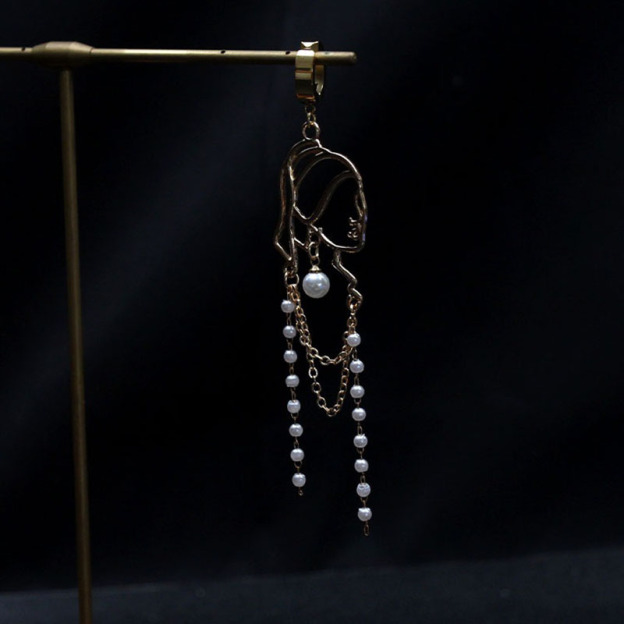 Gold tassel oil painting girl nipple ring nipple clamp-Thyye