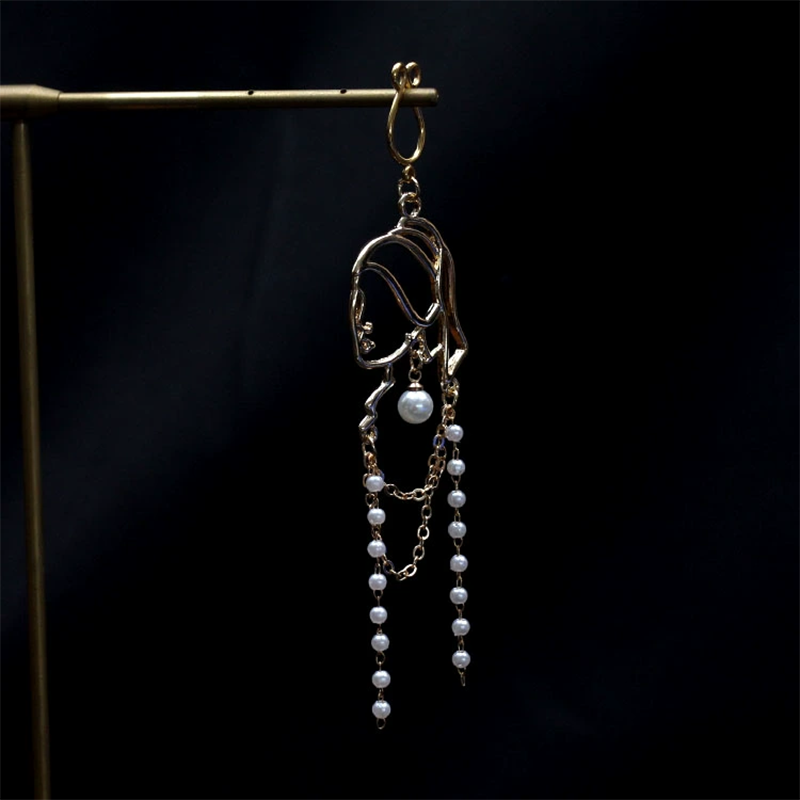 Gold tassel oil painting girl nipple ring nipple clamp-Thyye