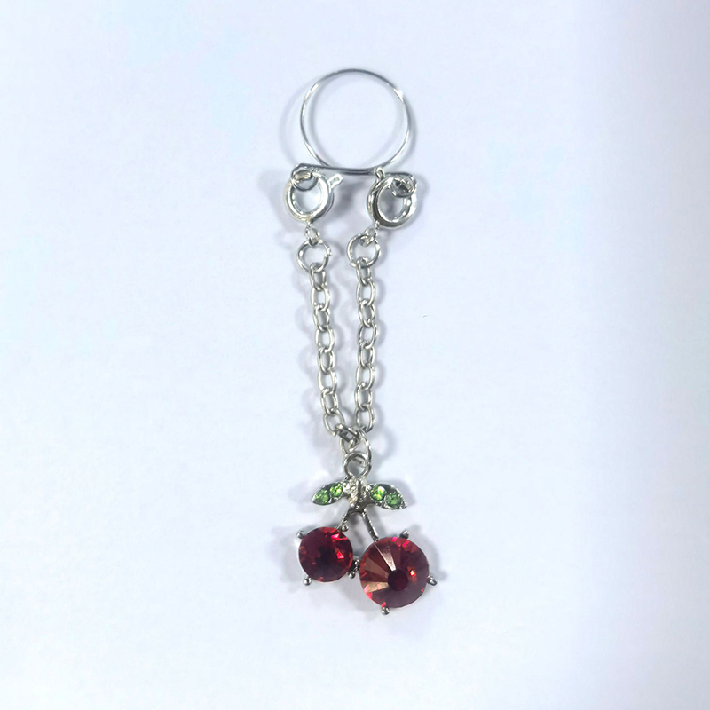 Cherry non-piercing nipple ring-Thyye