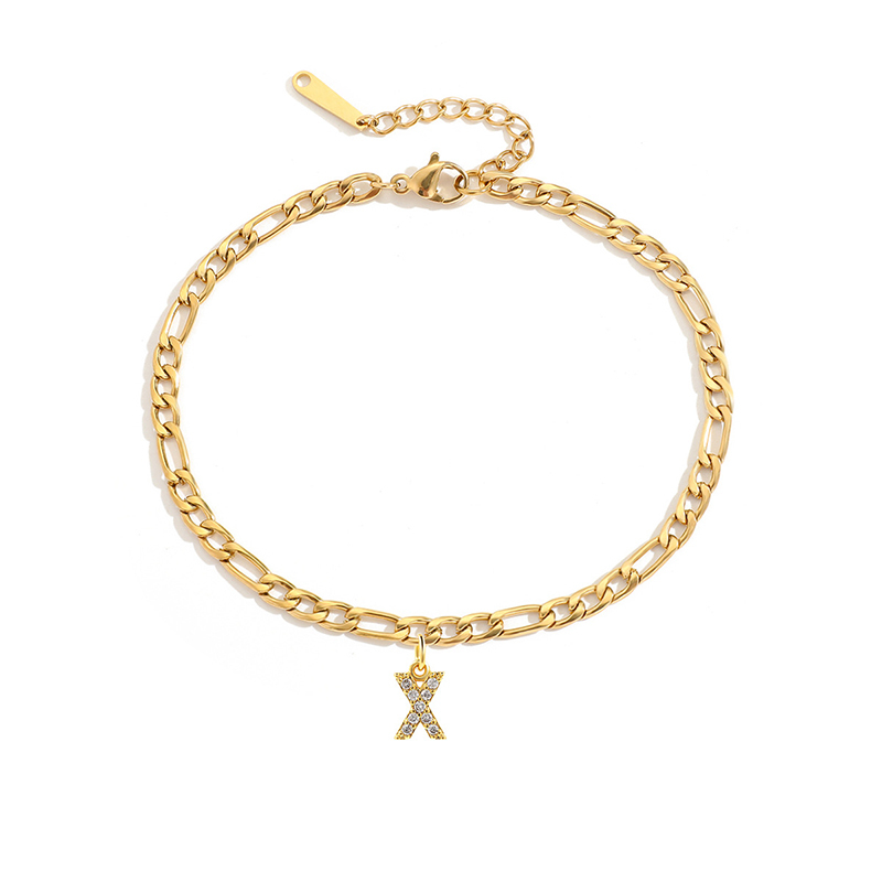 Gold and silver Figaro anklet-Thyye