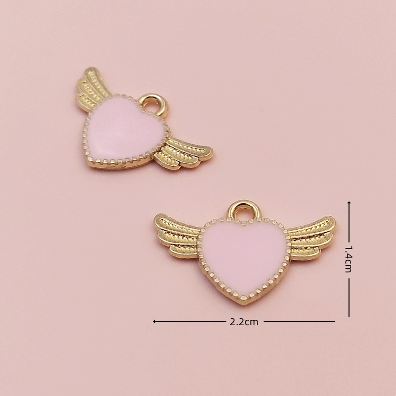 Wings peach heart shaped nipple clamps-Thyye