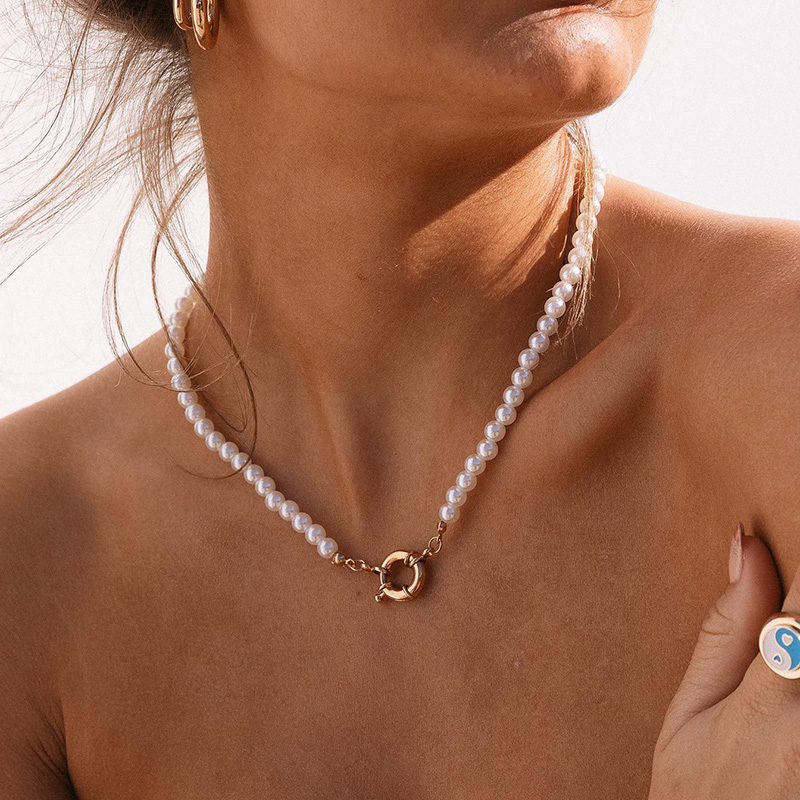  Pearls Choker Pearl Initial-Thyye