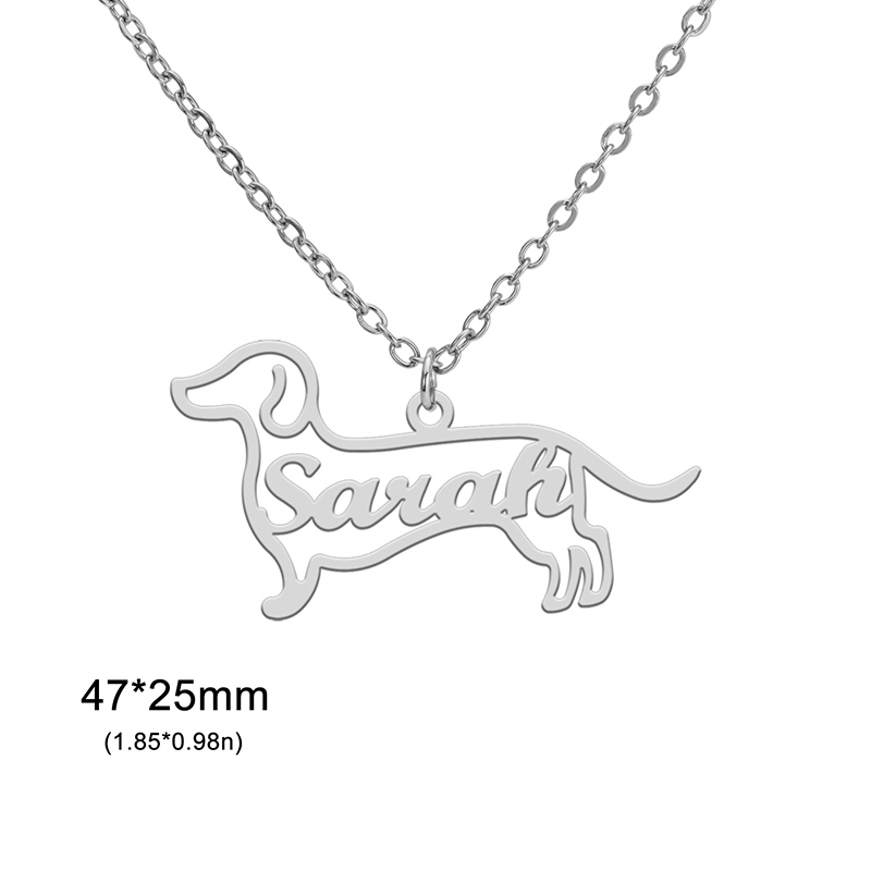 Dog Silhouette - Personalized Necklace-Thyye