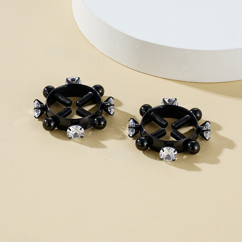 No need for piercing zircon nipple ring-Thyye