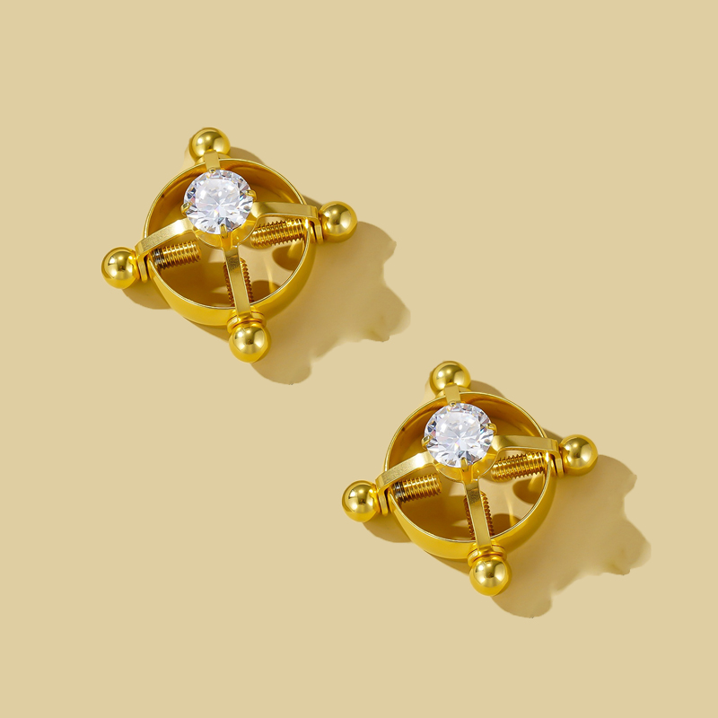 Titanium steel adjustable nipple ring-Thyye