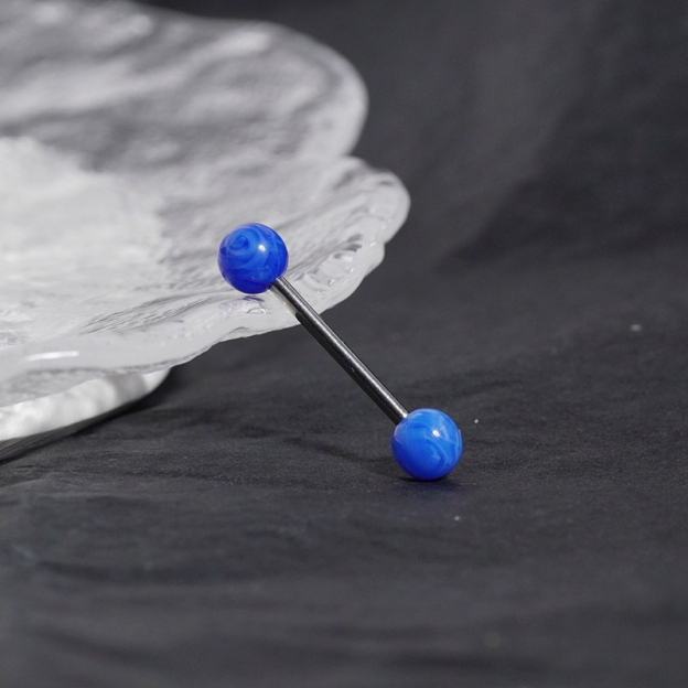 Acrylic tongue studs two-color ball tongue decoration-Thyye