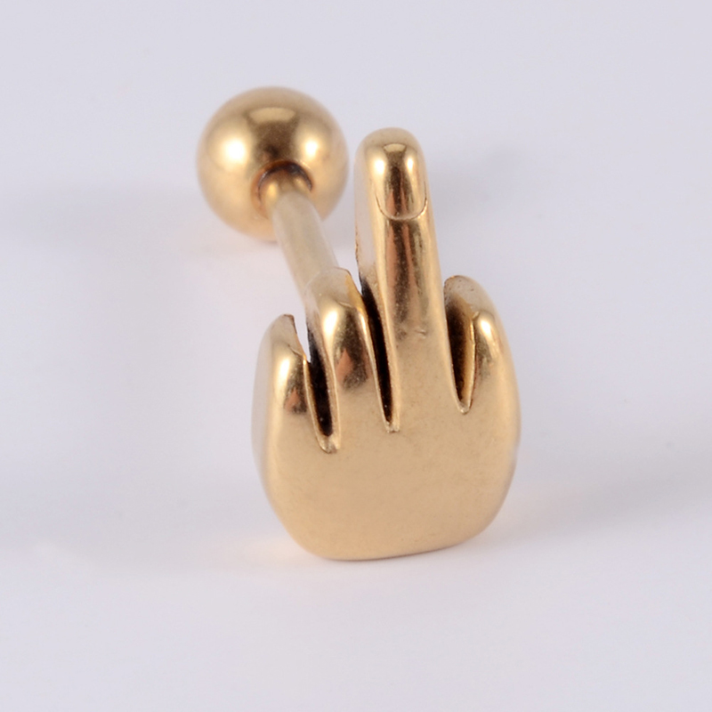 Middle finger tongue ring-Thyye