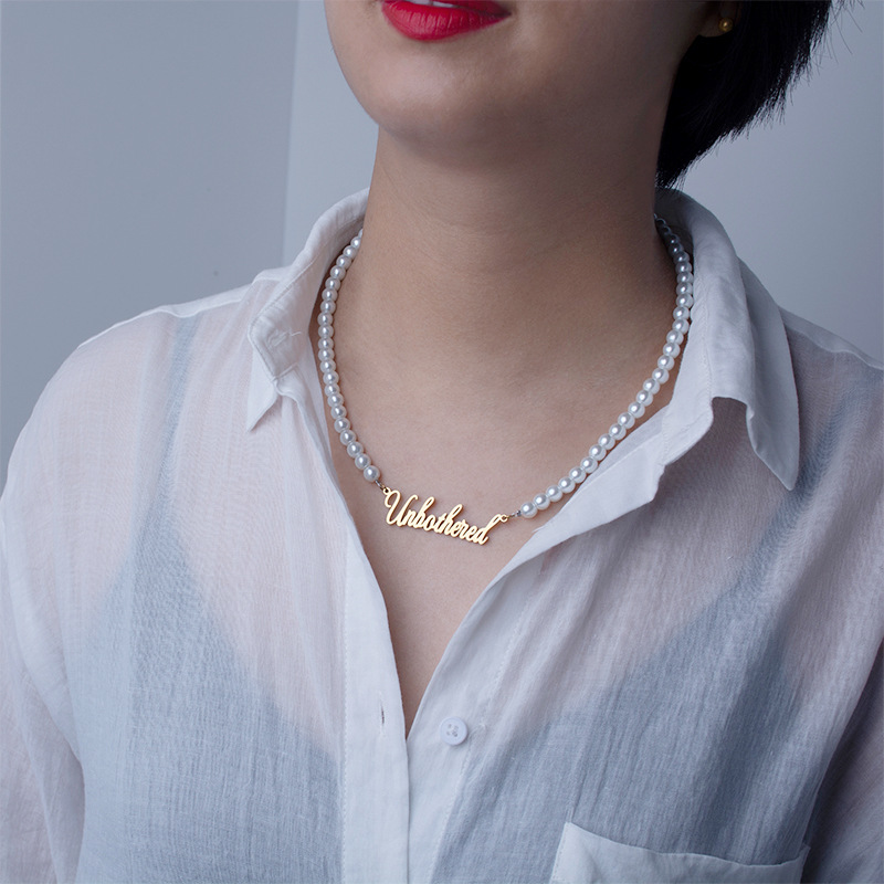 Name DIY Pearl Chain Jewelry-Thyye