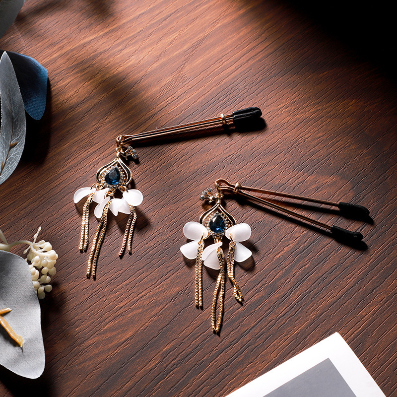 Nipple clamps crystal tassel-Thyye