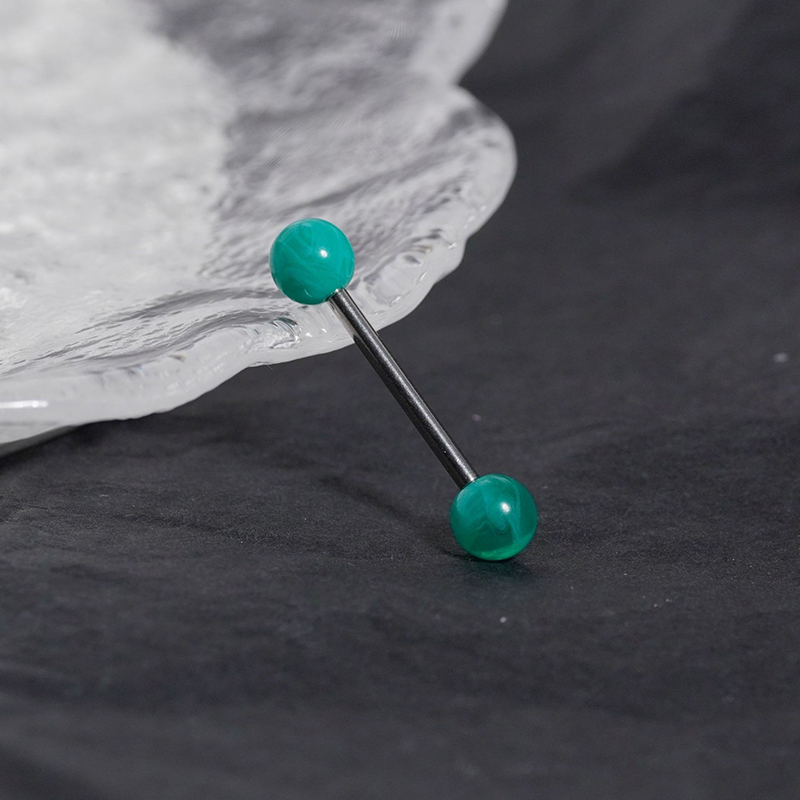 Acrylic tongue studs two-color ball tongue decoration-Thyye